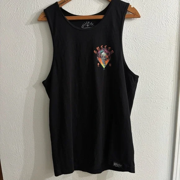 Sullen Mental Vacay Black Graphic Tank Top size M - Picture 9 of 10